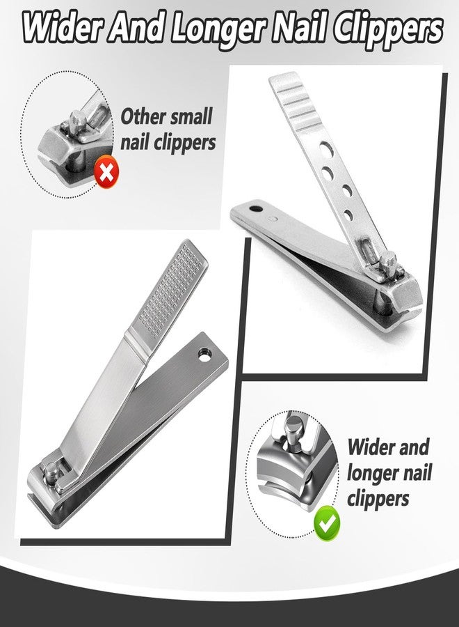 Nogeqi 4 Pcs Nail Clippers for Thick Nails, Straight Edge Large Nail Clippers Stainless Steel Nails Cutters No Curve for Toenail Men Women - Image 5